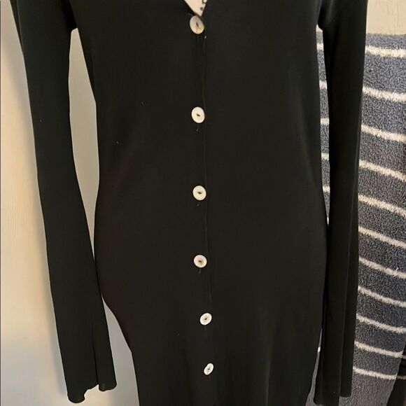 Dolce & Gabbana Black Semi Sheer Button-Up Cardigan Luxury Office Minimalist - Picture 3 of 10
